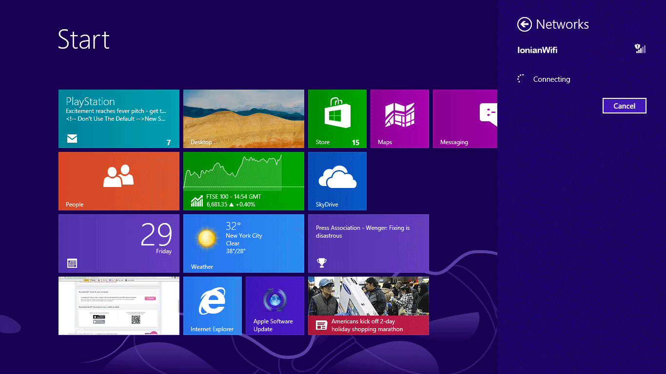 how to start wifi in windows 8